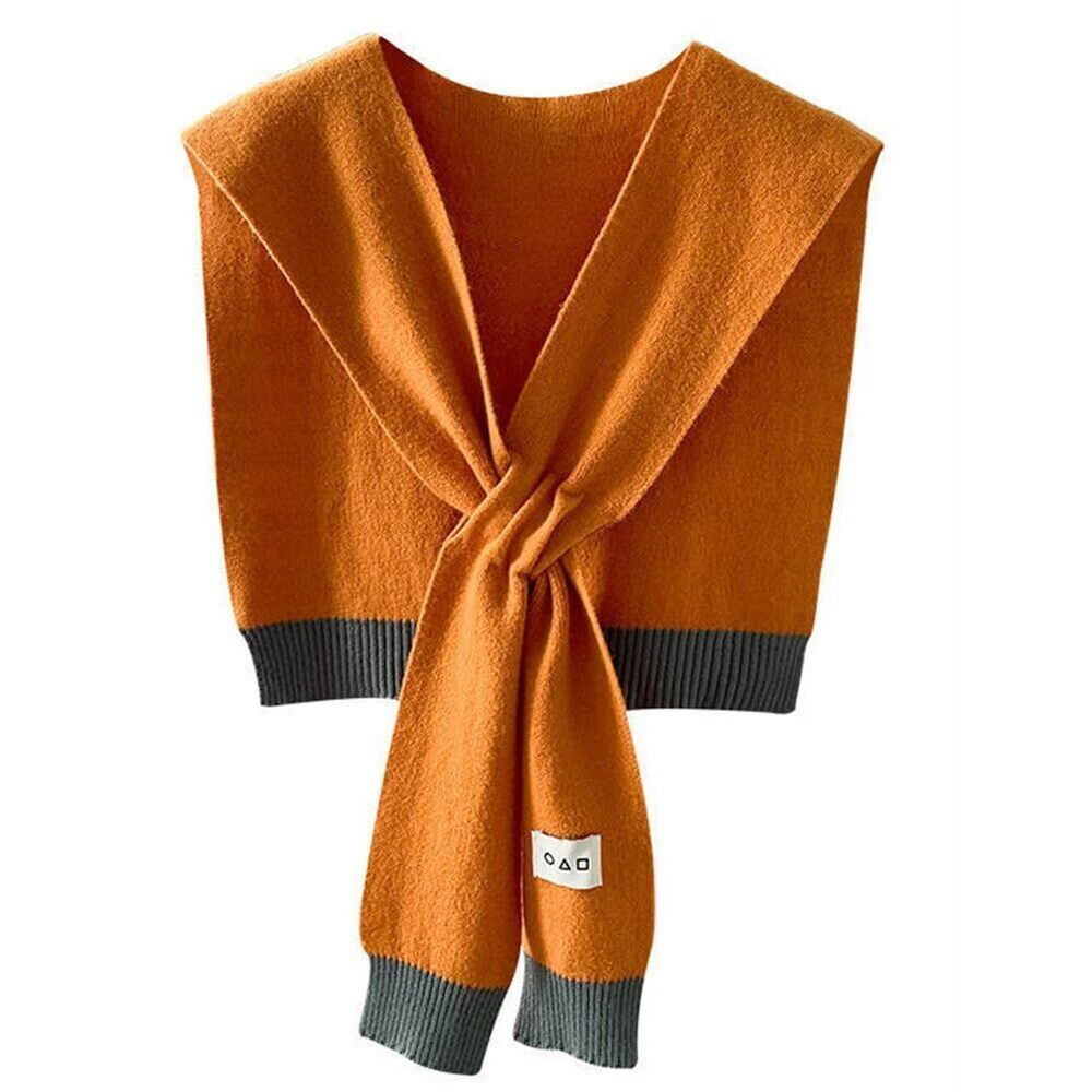 2886 Women Sweater Shawl Knitted Shawl Wraps Knotted Sweater Scarf Casual